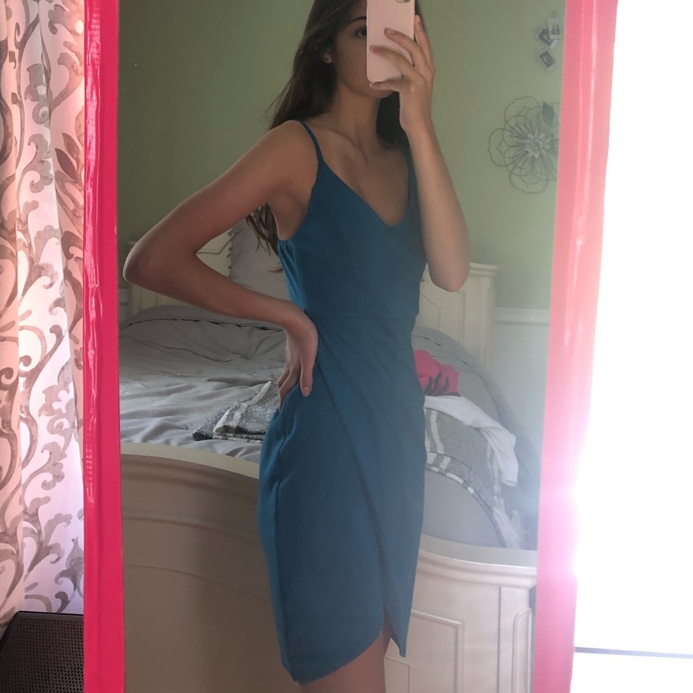 Teal wrap dress